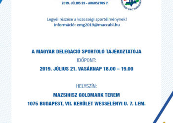 Július 21.-én, vasárnap lesz a sportolói találkozó a Goldmark Teremben