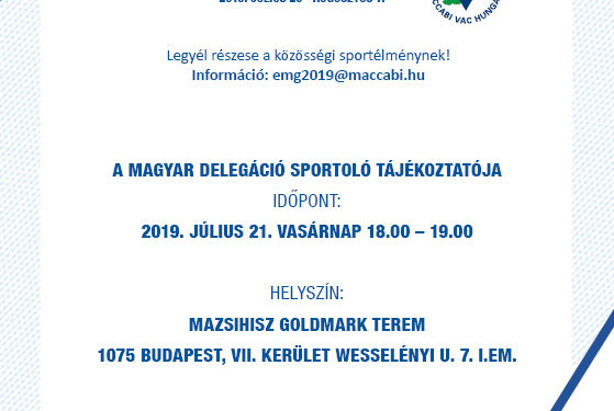 Július 21.-én, vasárnap lesz a sportolói találkozó a Goldmark Teremben