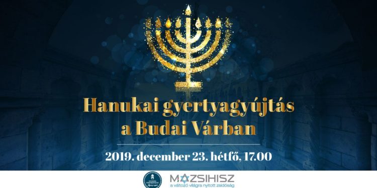 Hanukai gyertyagyújtás a budai várban