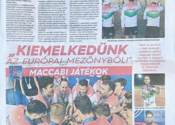 Maccabi Világjátékok beszámoló a Nemzeti Sport mellékletében